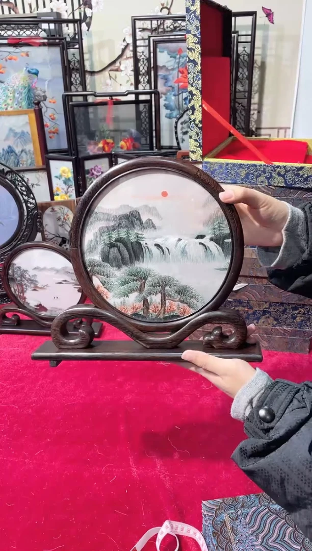 织绣精品苏绣双面绣，成品摆台，摆件16