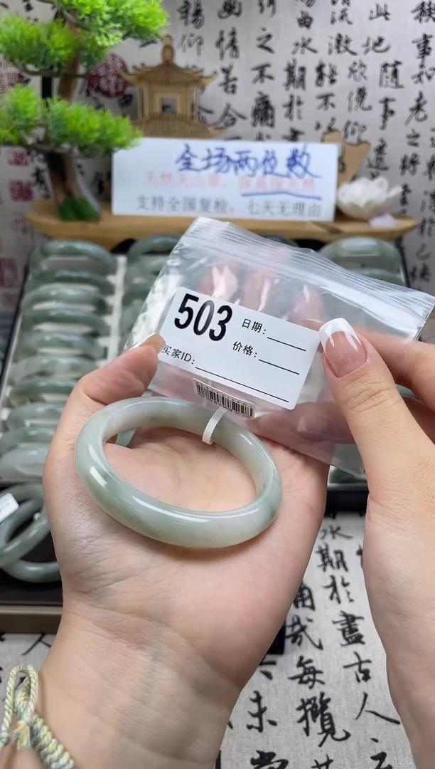 石英质玉（天山翠）手镯未镶嵌503