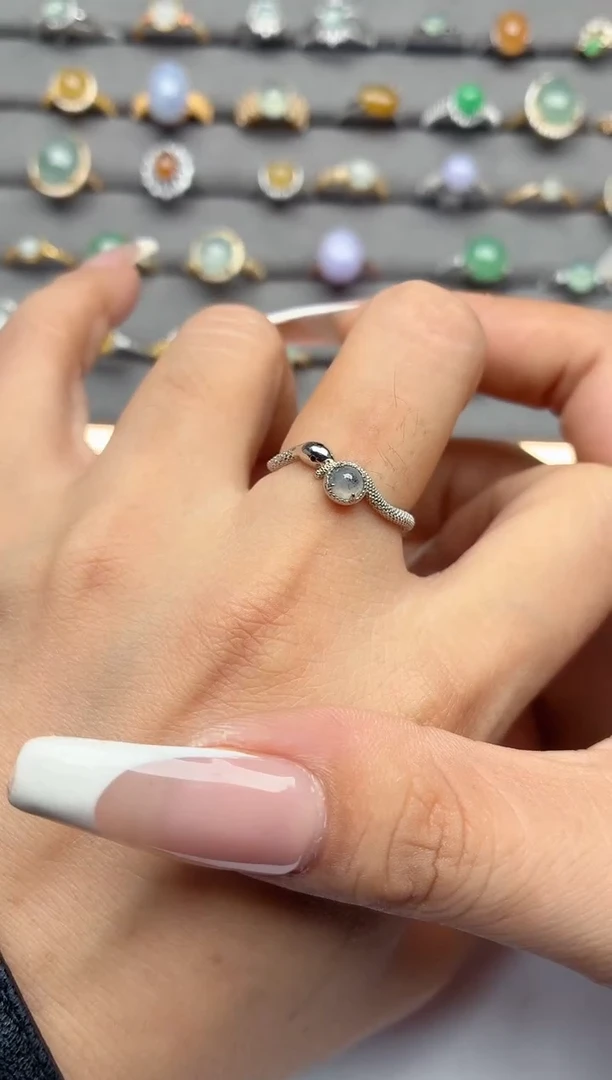 银S925镶嵌戒指翡翠.