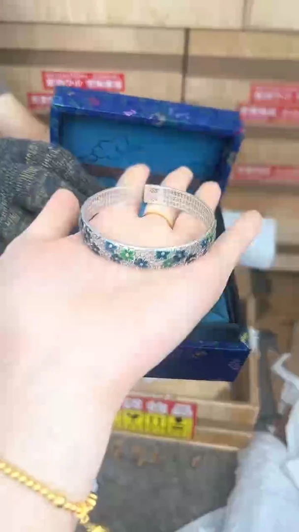 品茗文玩阁银手镯链接@@SP352