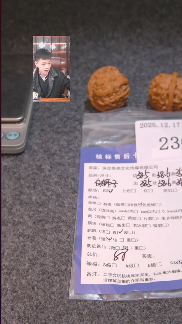 把件文玩核桃C*白狮子230諘帝文化