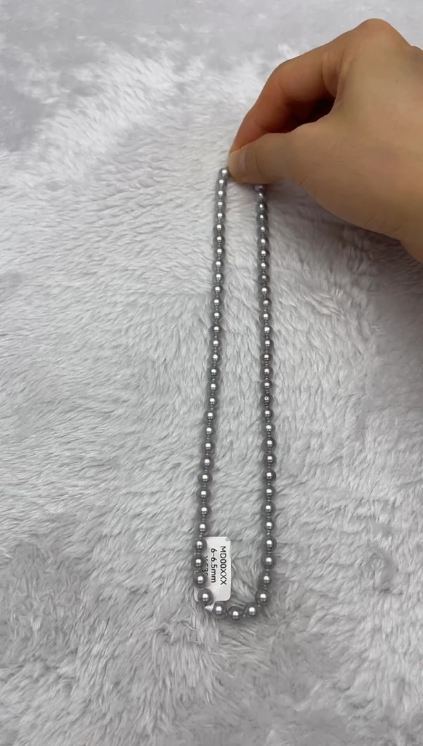 项链银S925镶嵌海水珍珠AK真多麻6-6.5mm