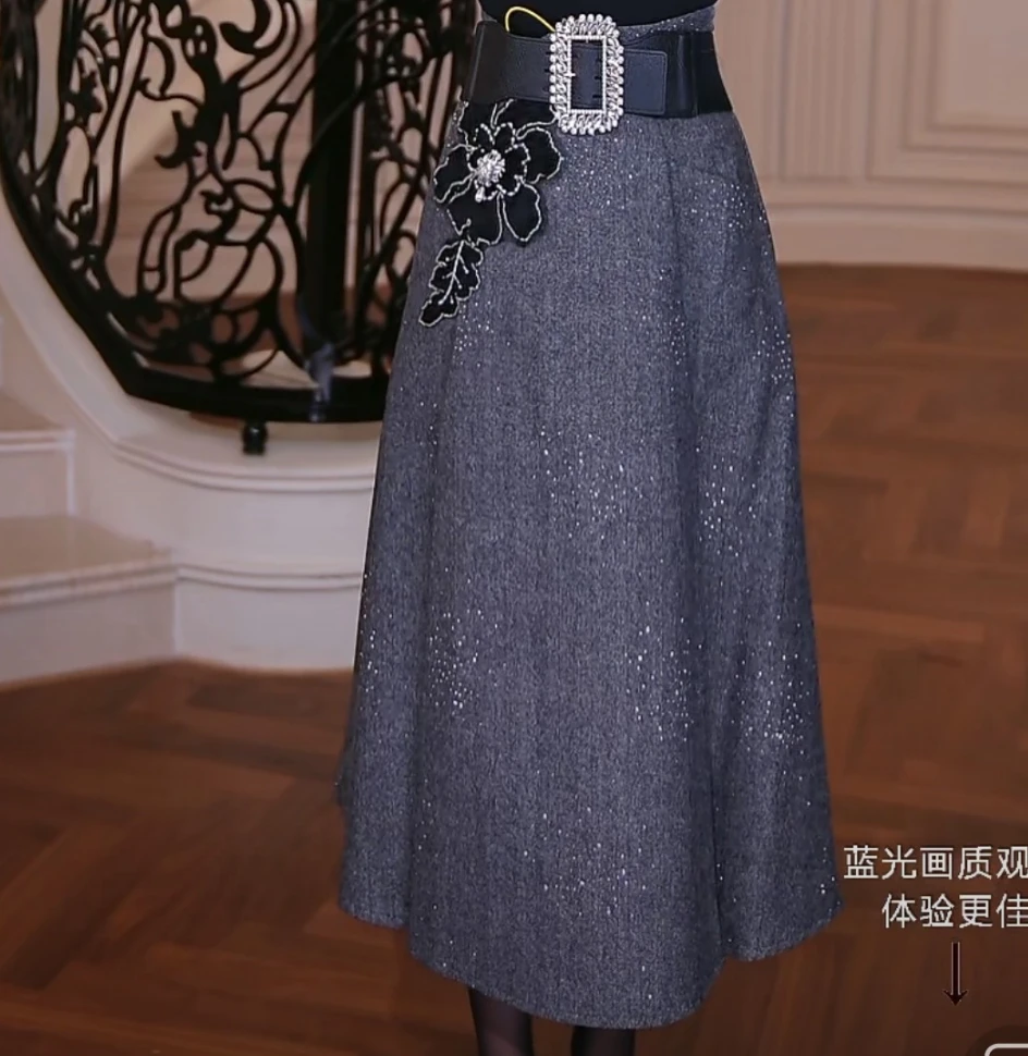 【芙娜妮】2025秋冬季时尚套装女款爆款轻奢洋气百搭裙子F2531237B