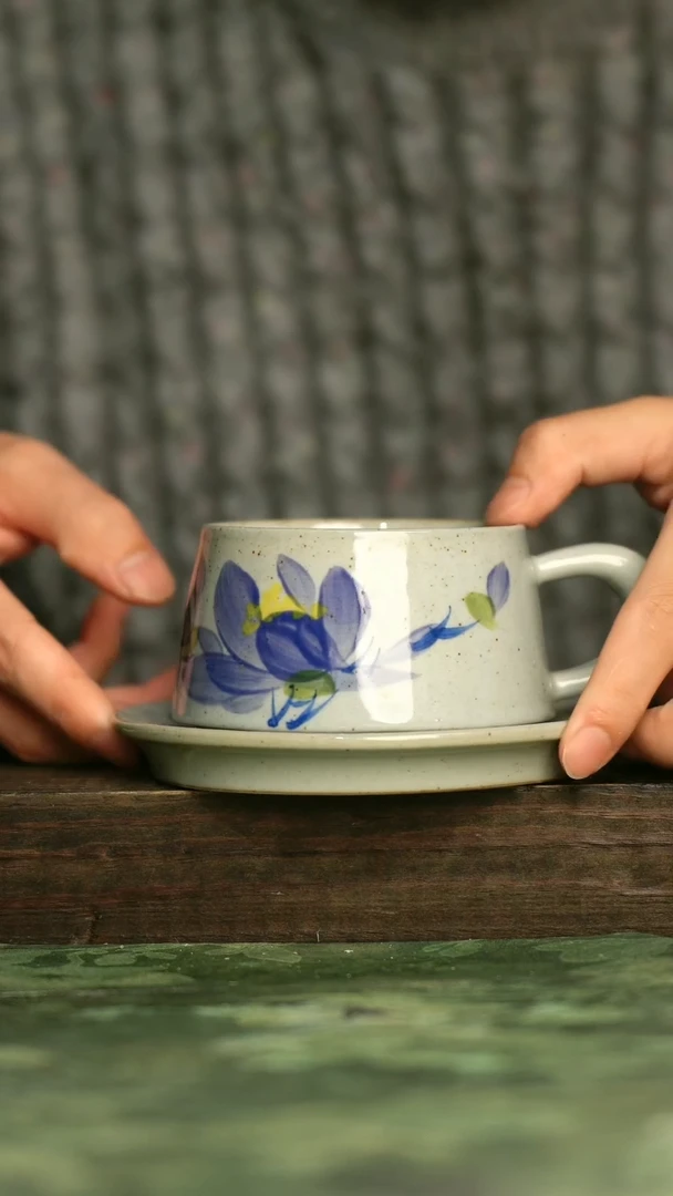 陶瓷青诗集手工手绘瓷器