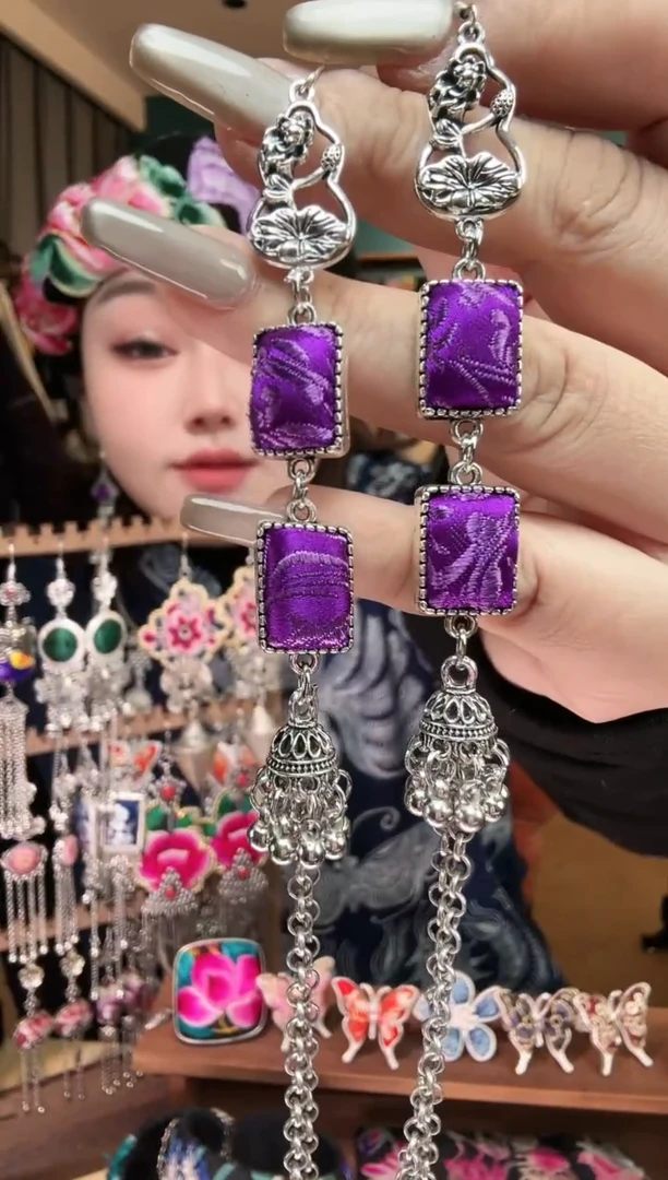 刺绣纯手工民族风刺绣耳环