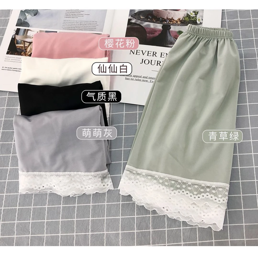 蕾丝宽松可外穿安全裤女防走光薄款jk打底裤家居短裤大码不卷边夏