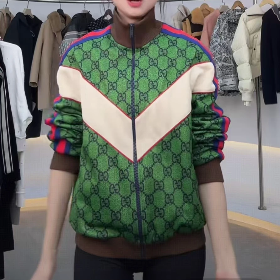 未使用 GUCCI/古驰 古驰满logo外套 绿色/S