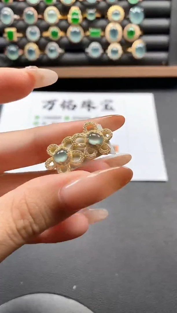 银S925镶嵌戒指翡翠51151