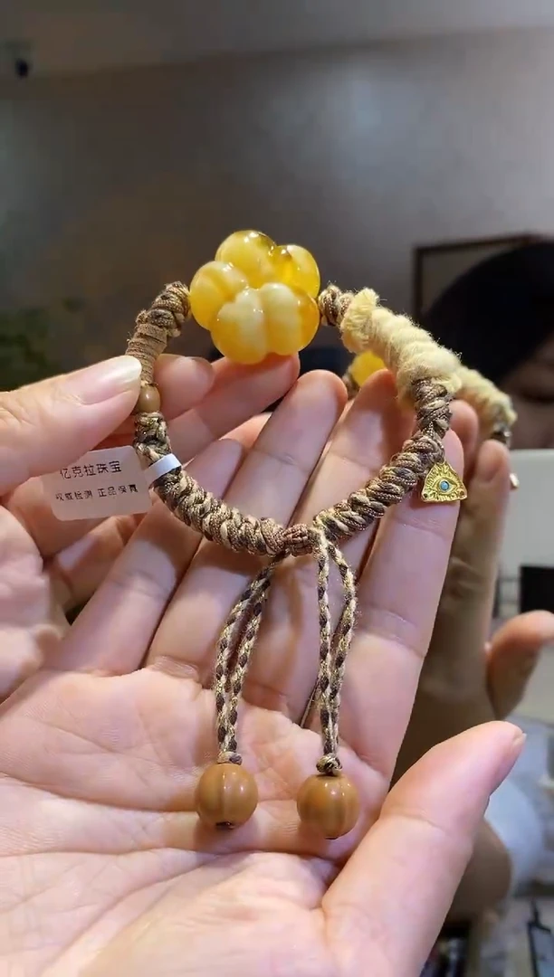 裸石琥珀18K金镶嵌天然琥珀蜜蜡首饰