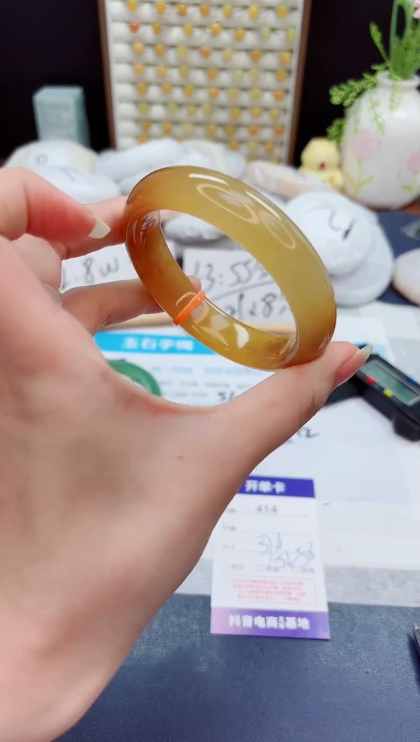 未镶嵌手镯石英质玉414-财气镯-圈口57