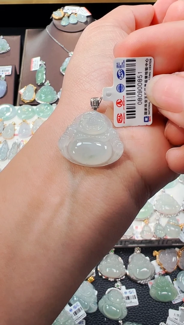 【闪购商品】翡翠吊坠(不含链)18K金镶嵌佛公吊坠851