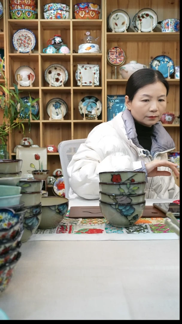 瓷片小可陶瓷高温瓷4只米饭碗