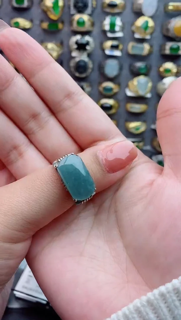 未镶嵌戒指翡翠B***o天然翡翠男戒