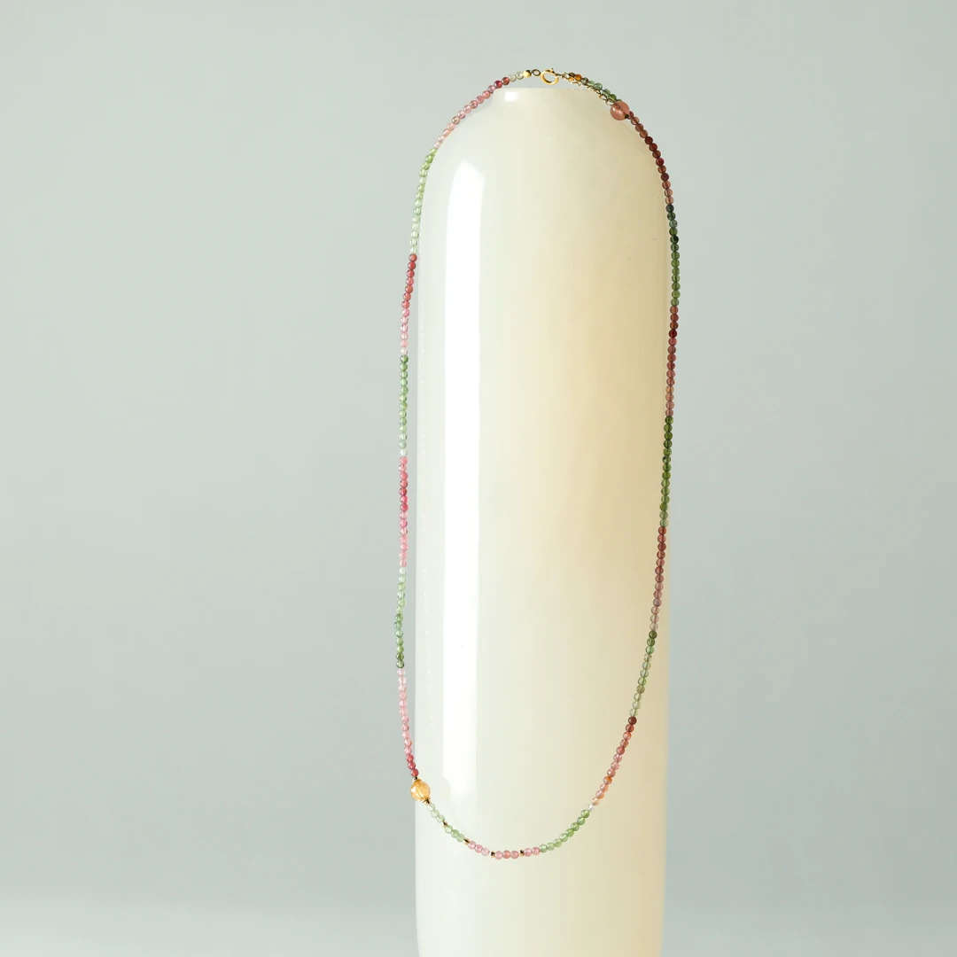 【意婵】《机遇》精品彩虹色碧玺美人链万能链18K金-909626