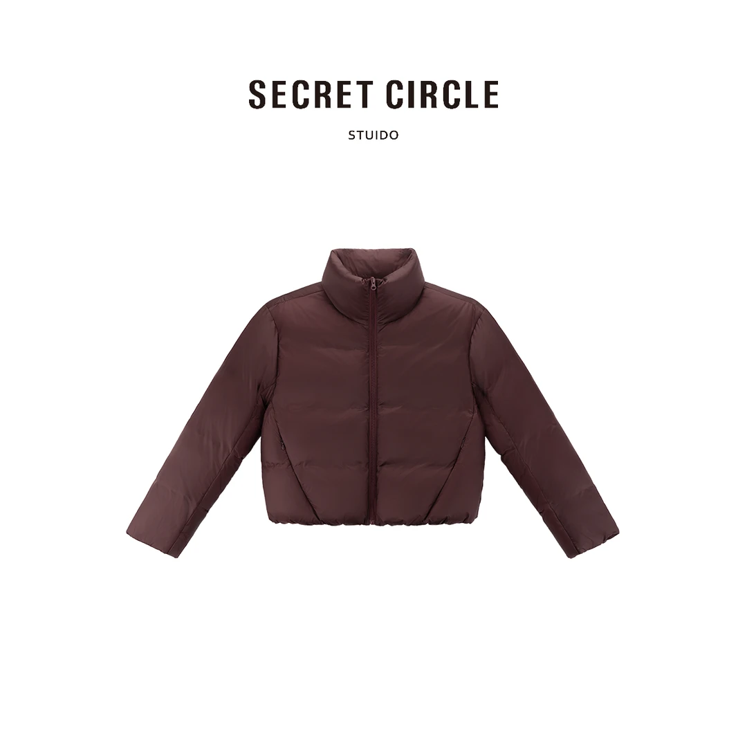 SECRET CIRCLE私服-时尚纯色气质立领鹅绒服简约保暖上衣C1633