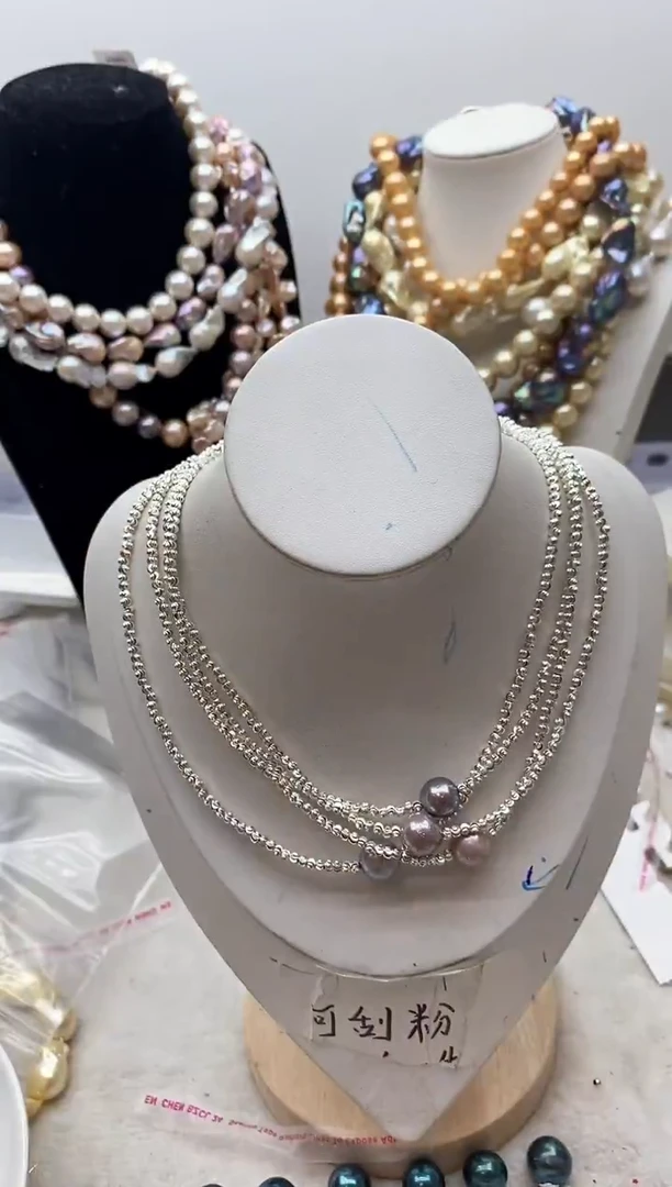 【闪购商品】淡水珍珠颈饰钛钢77