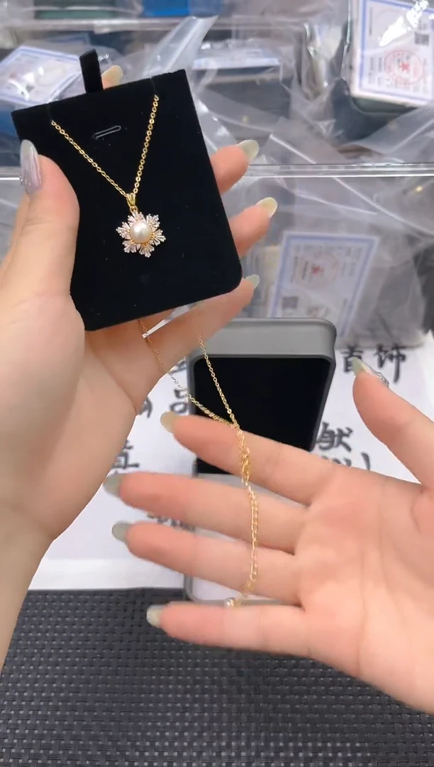 银S925镶嵌淡水珍珠耳饰xl3173