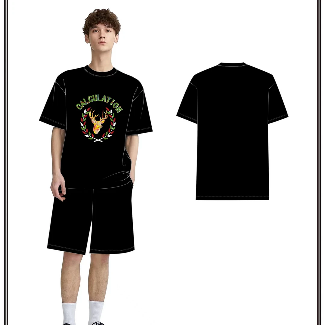 【T010】运动夏季男士百搭宽松圆领T恤帅气时尚休闲潮流圆领衫