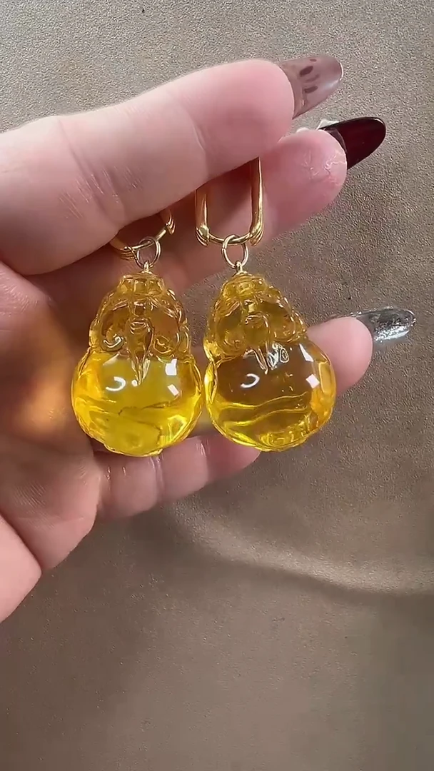 【闪购商品】琥珀耳饰未镶嵌耳环