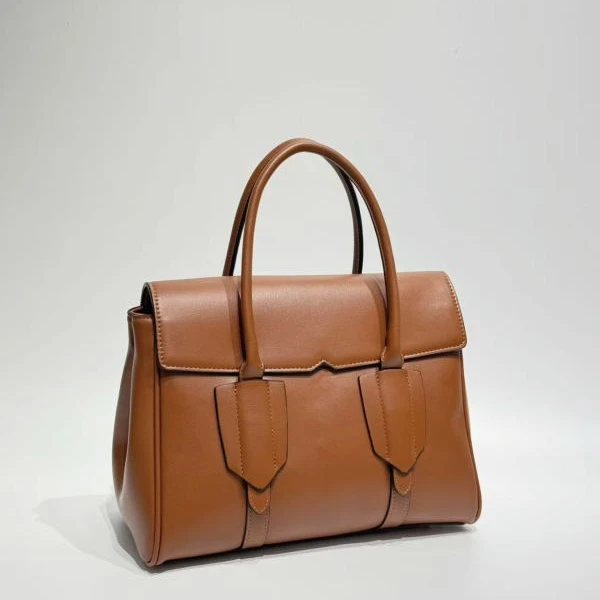 【佐伊甄选】XKY-1249-焦糖色轻奢女士时尚小众真皮单肩挎包