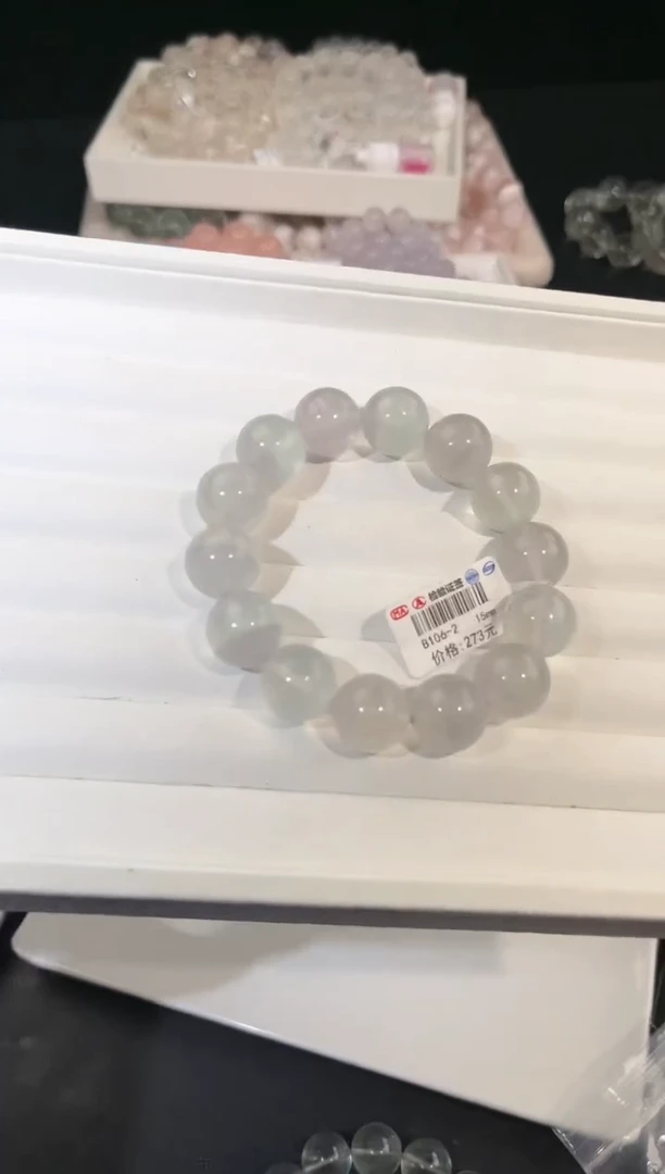 手链未镶嵌萤石多样性发一Q87奶绿15mm