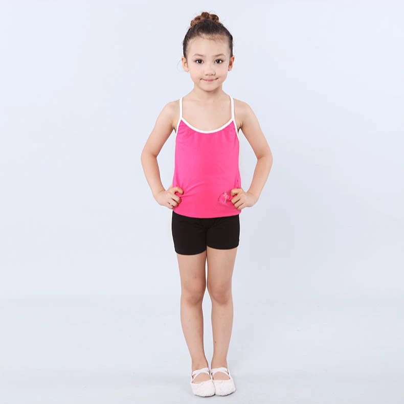 红舞鞋15022儿童背心女童吊带上衣外穿棉内衣薄款粉色打底汗衫