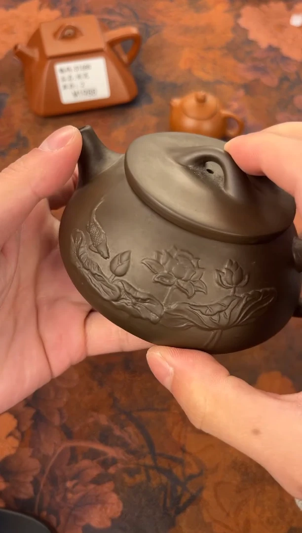 茶杯紫砂-荷花石瓢紫砂