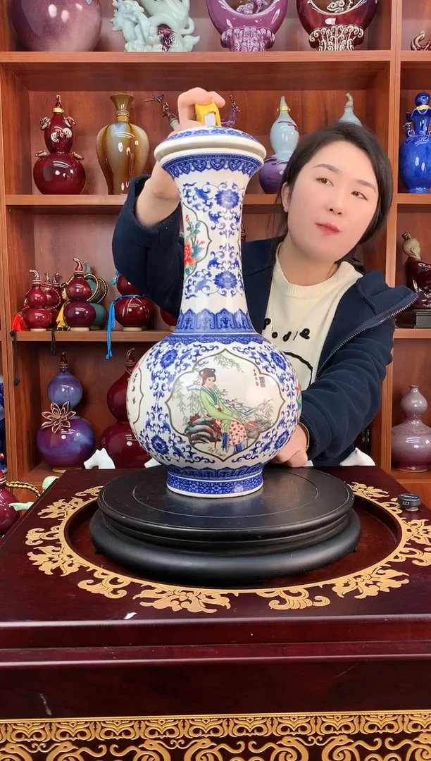 瓷5斤装青花四大美女空酒坛