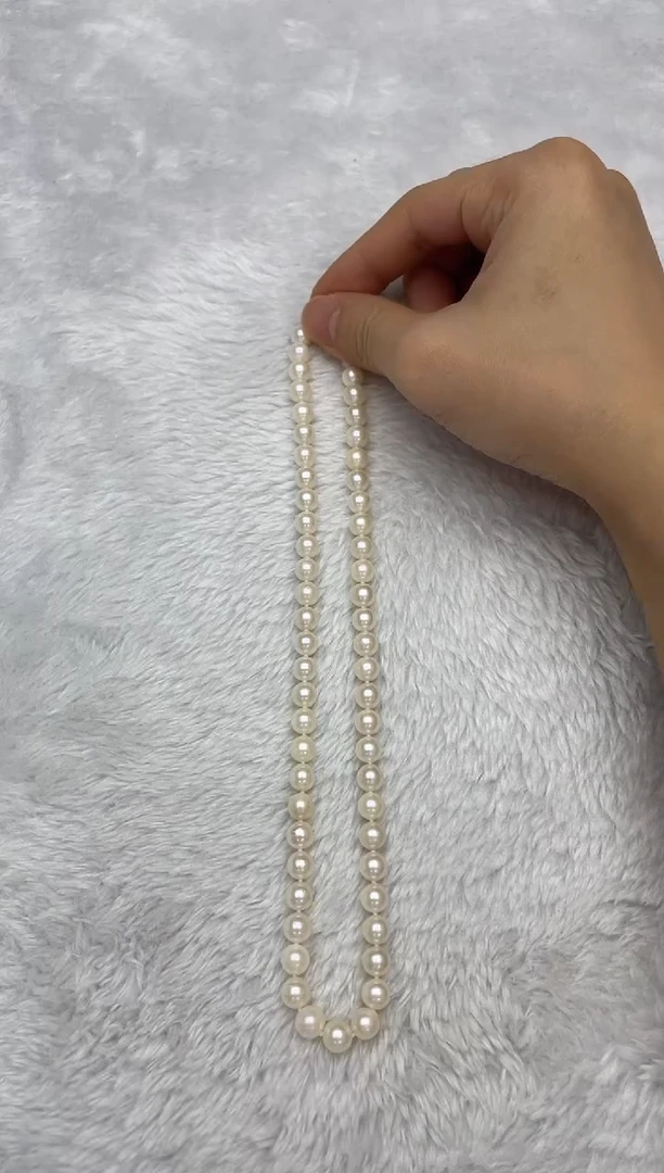 项链银S925镶嵌海水珍珠AK羽皇金7-7.5mm