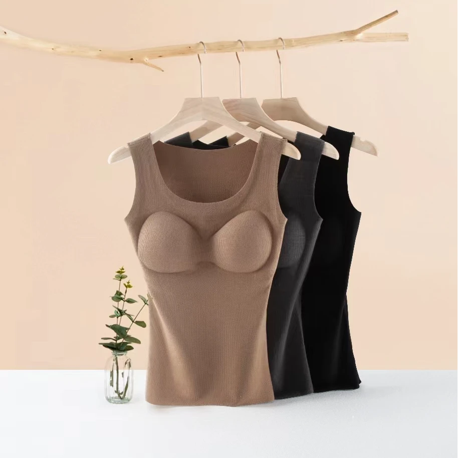 【主播推荐】女士德绒胸托背心D9807