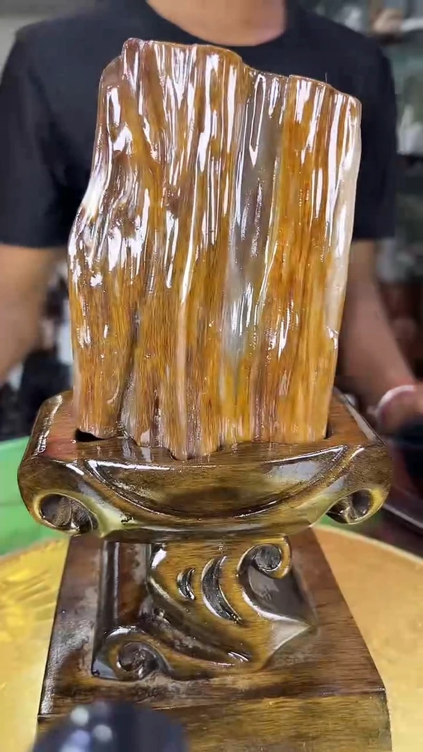 硅化玉珠宝奇石未镶嵌缅甸天然树化玉摆件