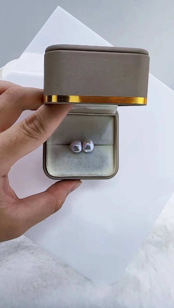 银S925镶嵌淡水珍珠DA巴洛克珍珠耳饰  y155