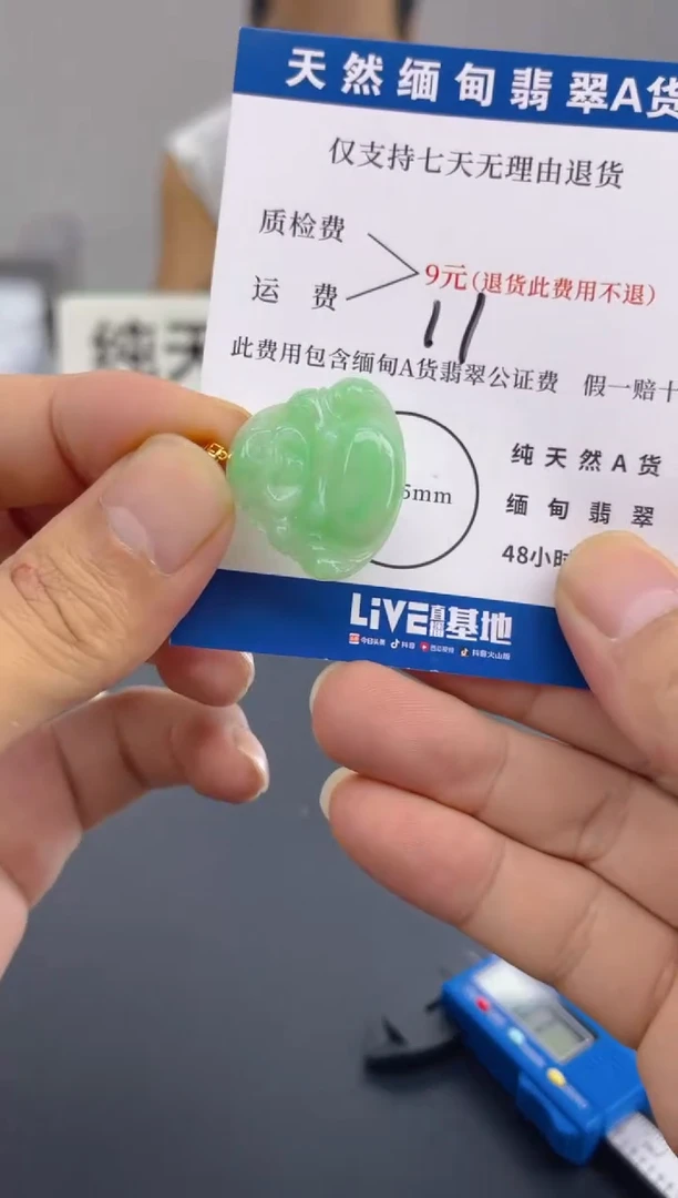 颈饰18K金镶嵌翡翠纯天然缅甸翡翠A货