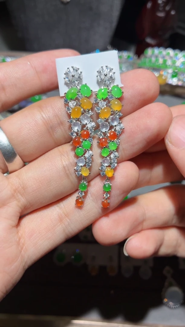 翡翠银S925镶嵌耳饰闪购类型 全量