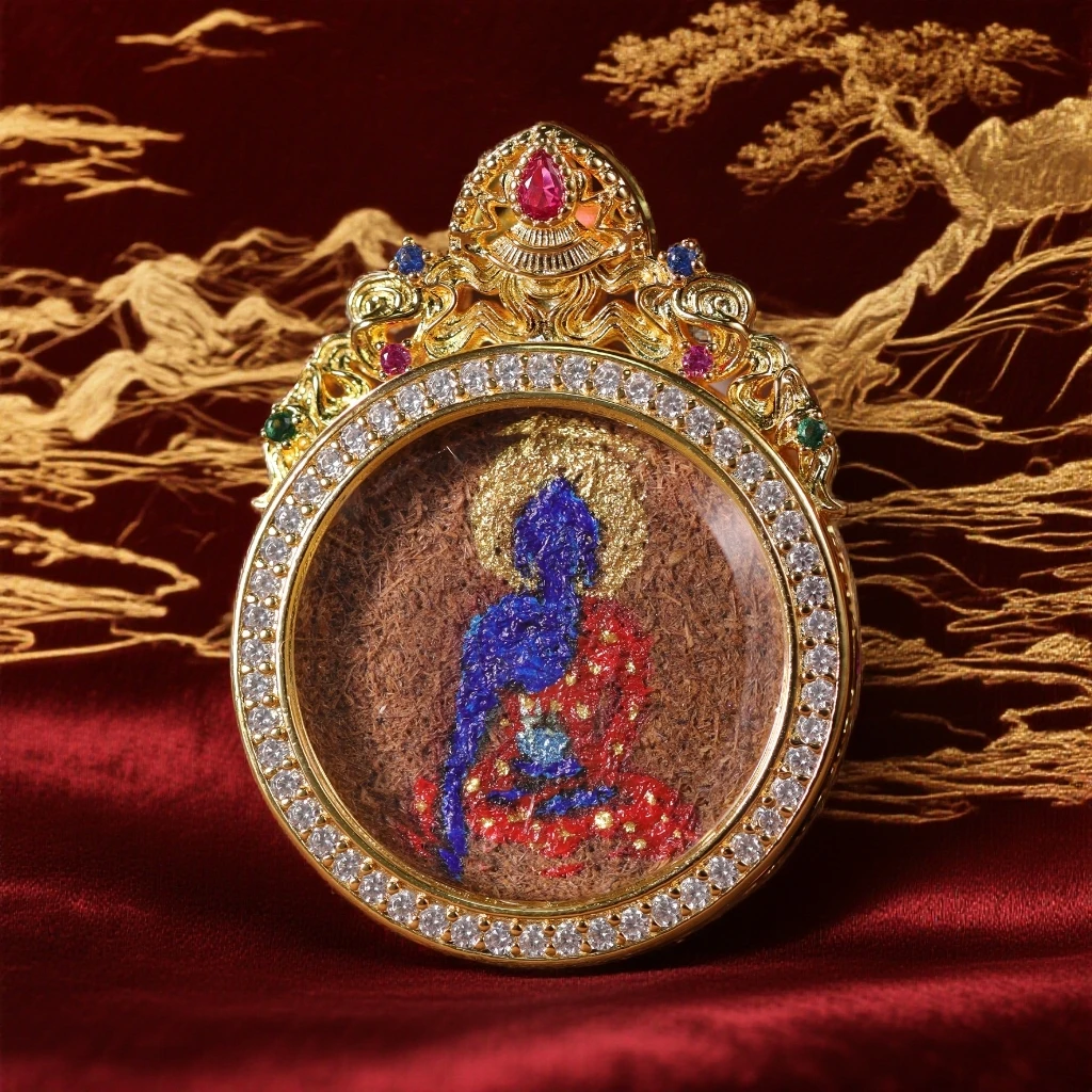 【嘉一珠宝】药师佛卡卡吊坠擦擦唐卡吊坠藏式小众饰品礼物推荐