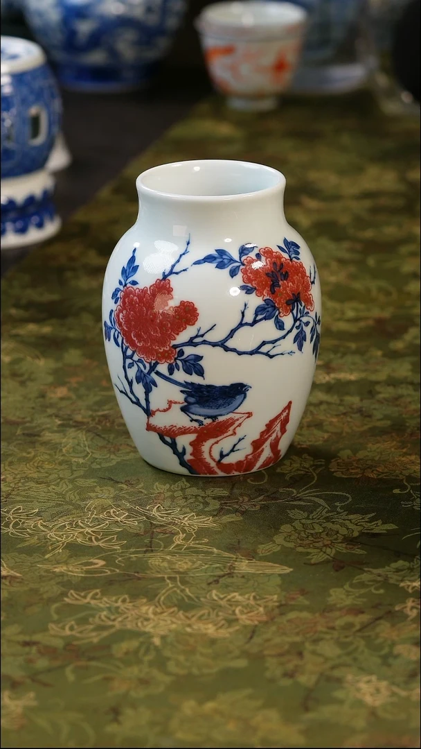 其他青花釉里红花鸟瓶