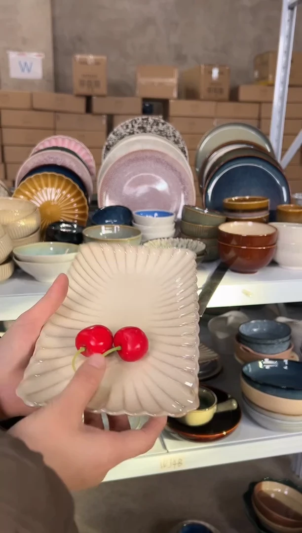 陶瓷外贸尾货瑕疵满20包邮X 长方盘