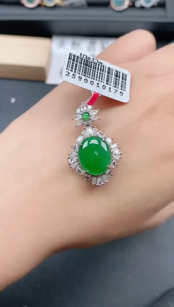 银S925镶嵌戒指翡翠111