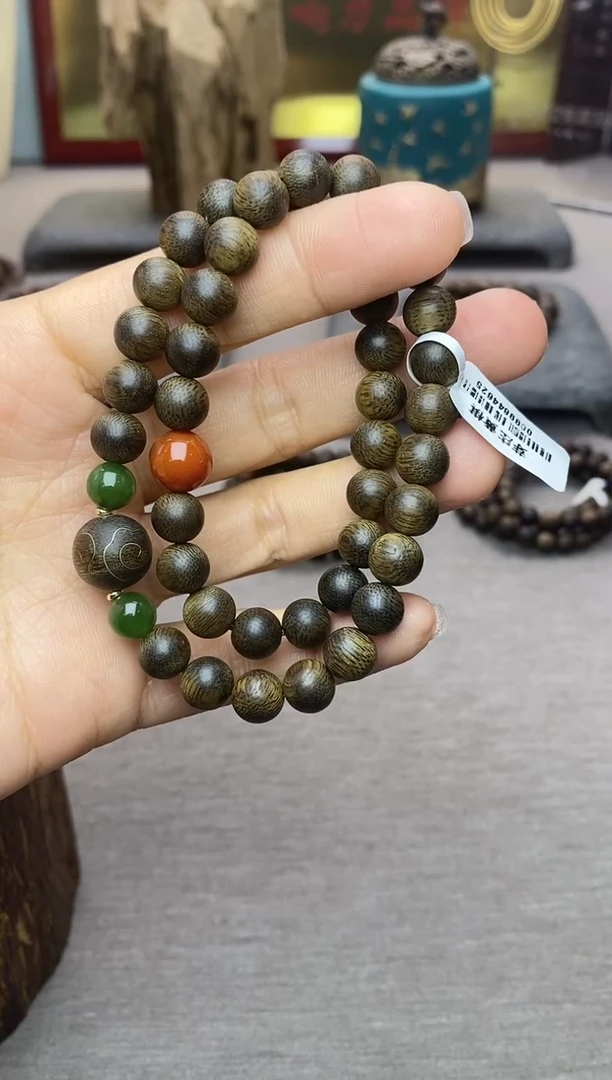 【闪购商品】沉香手串芽庄黄棋楠沉水老料0.8＋祥云1.2设计