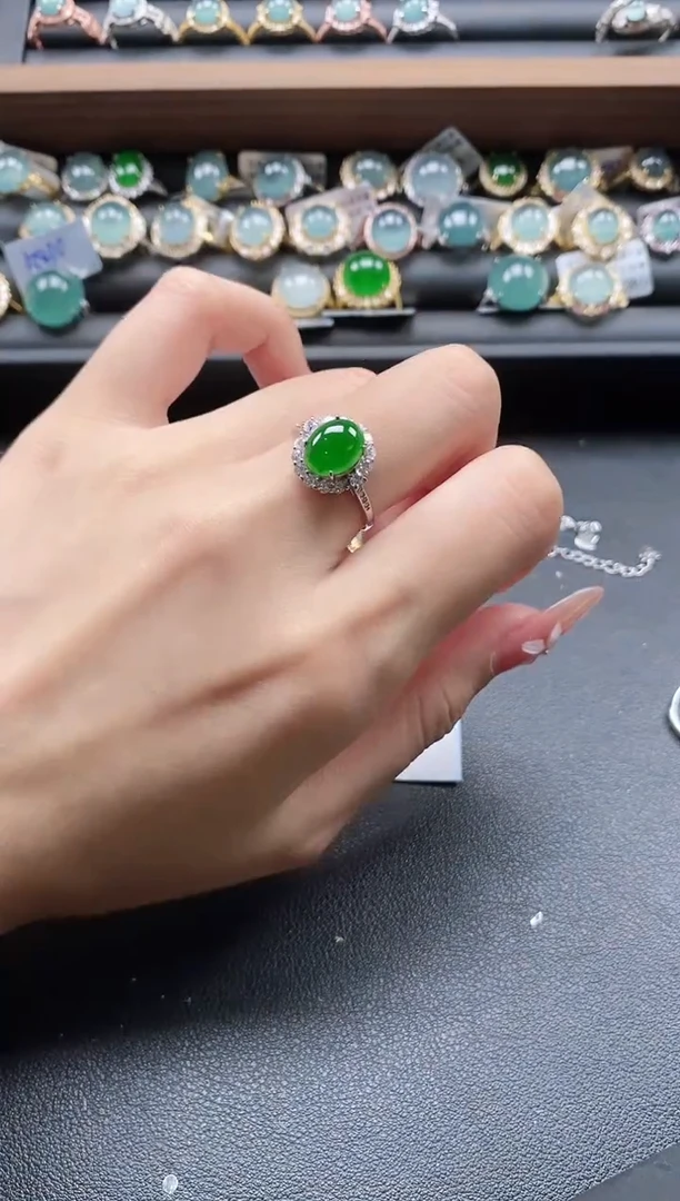 【闪购商品】翡翠戒指银S925镶嵌51151