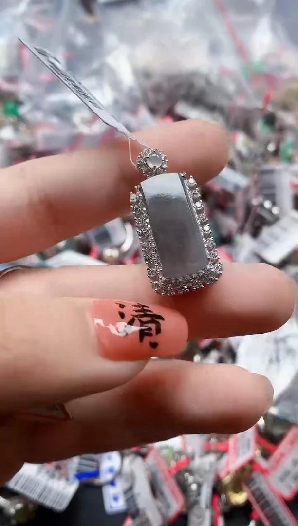 银S925镶嵌戒指翡翠天然A货缅甸翡翠