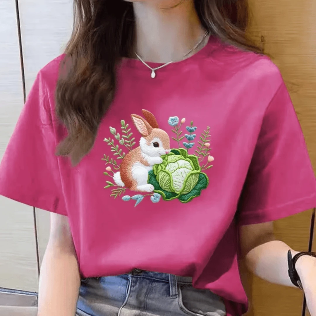 【100%纯棉】夏季上新女款女士时尚百搭潮流短袖t恤圆领显瘦半袖