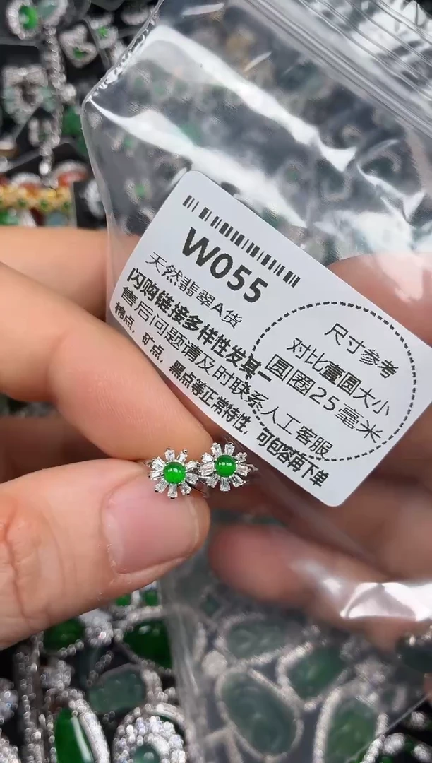 颈饰未镶嵌翡翠W055耳扣