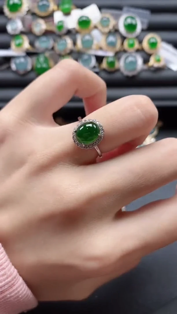 【闪购商品】翡翠戒指银S925镶嵌51151