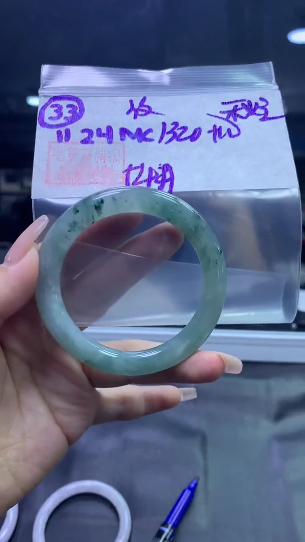 未镶嵌定制翡翠秋*歌33圆条54纹+1320元+拍一发一