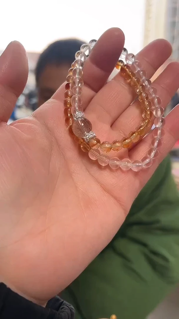 【闪购商品】黄晶手链未镶嵌天然DIY多圈手串多样性发一6mm