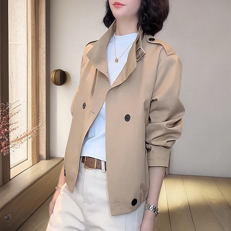 2025新款早春款风衣女款短款设计感小众宽松百搭时尚休闲夹克外套