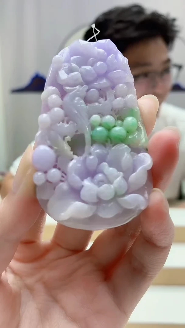 未镶嵌定制翡翠4688zm-毛货挂件花牌106