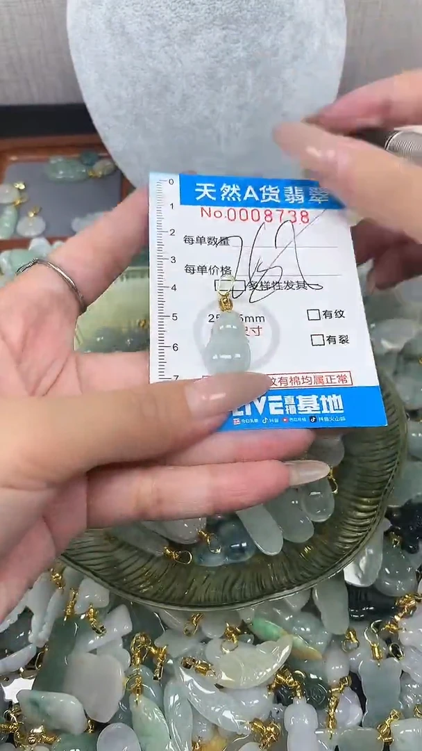 翡翠未镶嵌颈饰净货挂件-8738