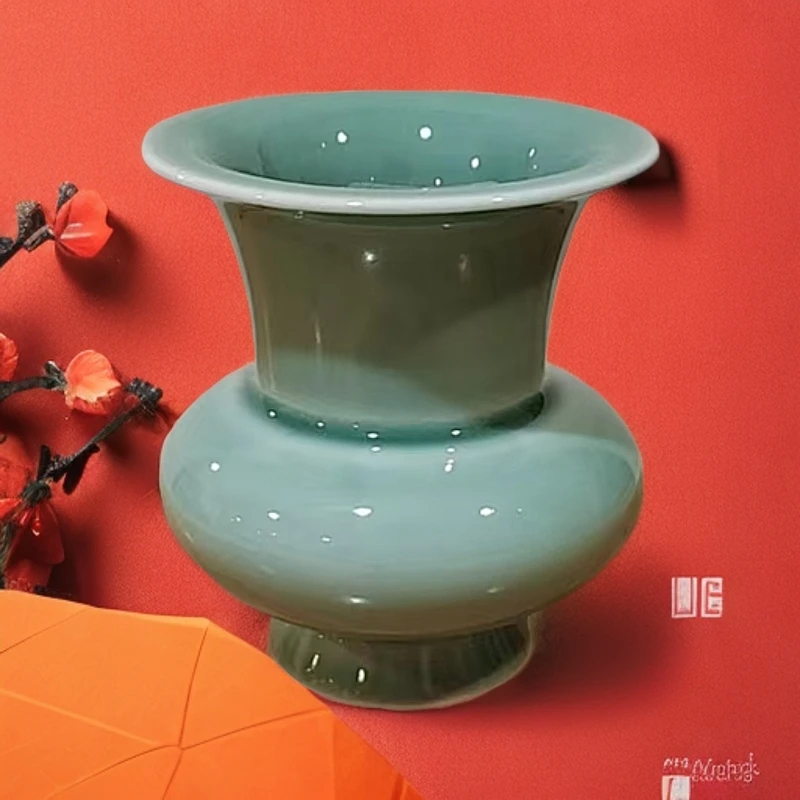 景德镇宁封窑陶瓷 赏瓶  青色NFHGP741